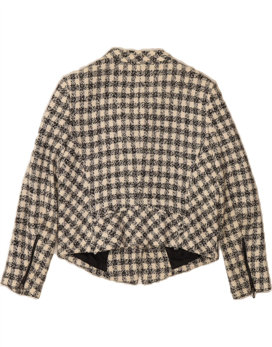 ZARA Womens 1 Button Blazer Jacket UK 16 Large White Check Vintage Zara and Second-Hand Zara from Messina Hembry 