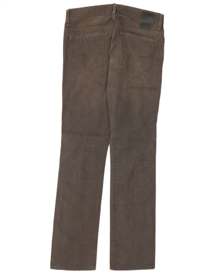 Guess Mens Distressed Straight Jeans W32 L32 Grey Cotton