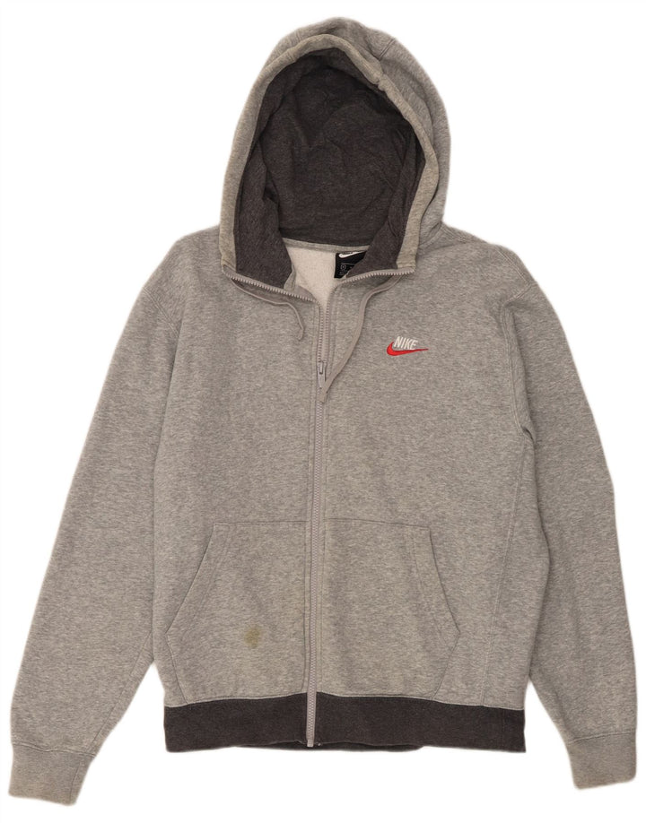 Nike Mens Zip Hoodie Sweater Medium Grey Flecked Cotton