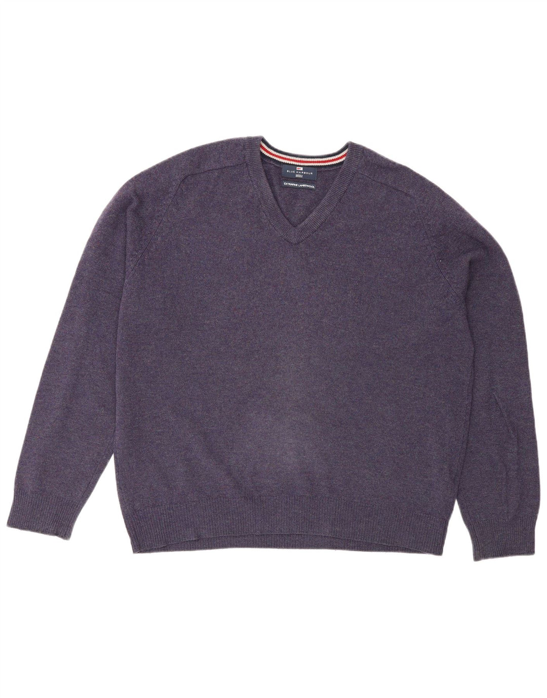 Marks & Spencer Mens Blue Harbour V-Neck Jumper Sweater Medium Purple