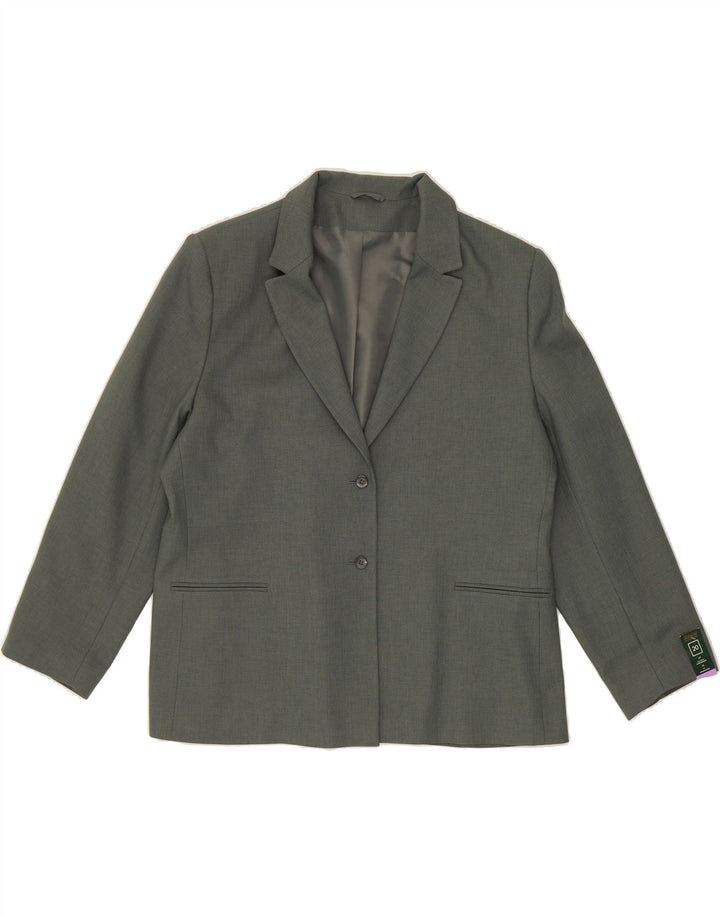 ST. BERNARD Womens 2 Button Blazer Jacket UK 20 2XL Green Polyester Vintage St. Bernard and Second-Hand St. Bernard from Messina Hembry 