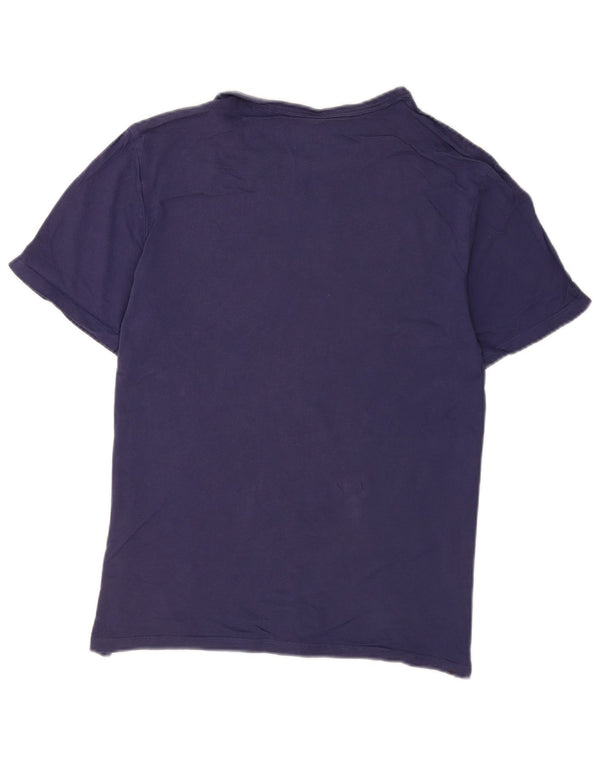 Champion Herre grafisk T-shirt Top Medium Marineblå Bomuld