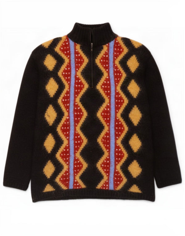Nagpal Pull à col zippé pour homme Petit Noir Argyle/Diamant