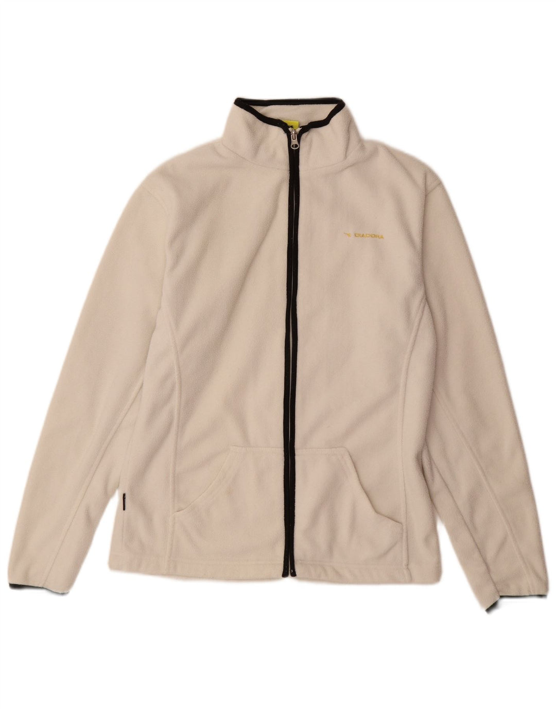 DIADORA Womens Fleece Jacket UK 14 Medium White Polyester