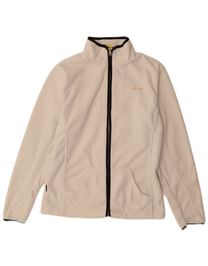 DIADORA Womens Fleece Jacket UK 14 Medium White Polyester