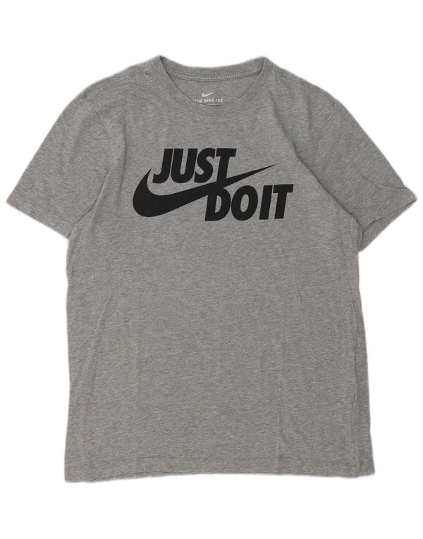 Nike Mens Graphic T-Shirt Top Medium Grey Flecked Cotton