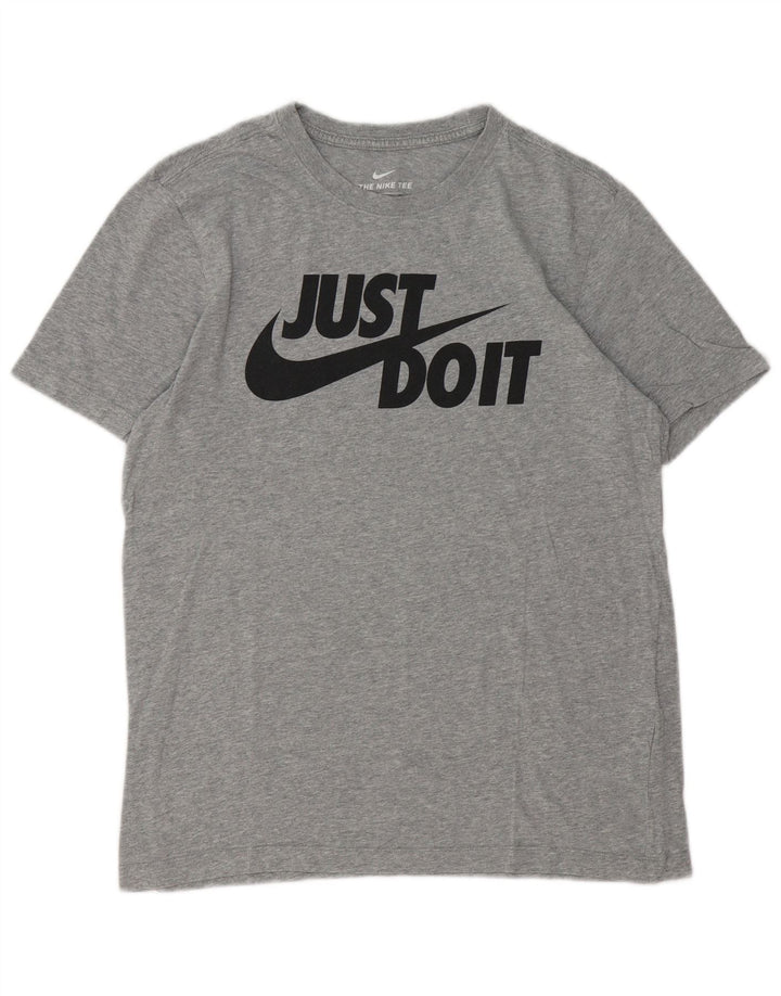Nike Mens Graphic T-Shirt Top Medium Grey Flecked Cotton
