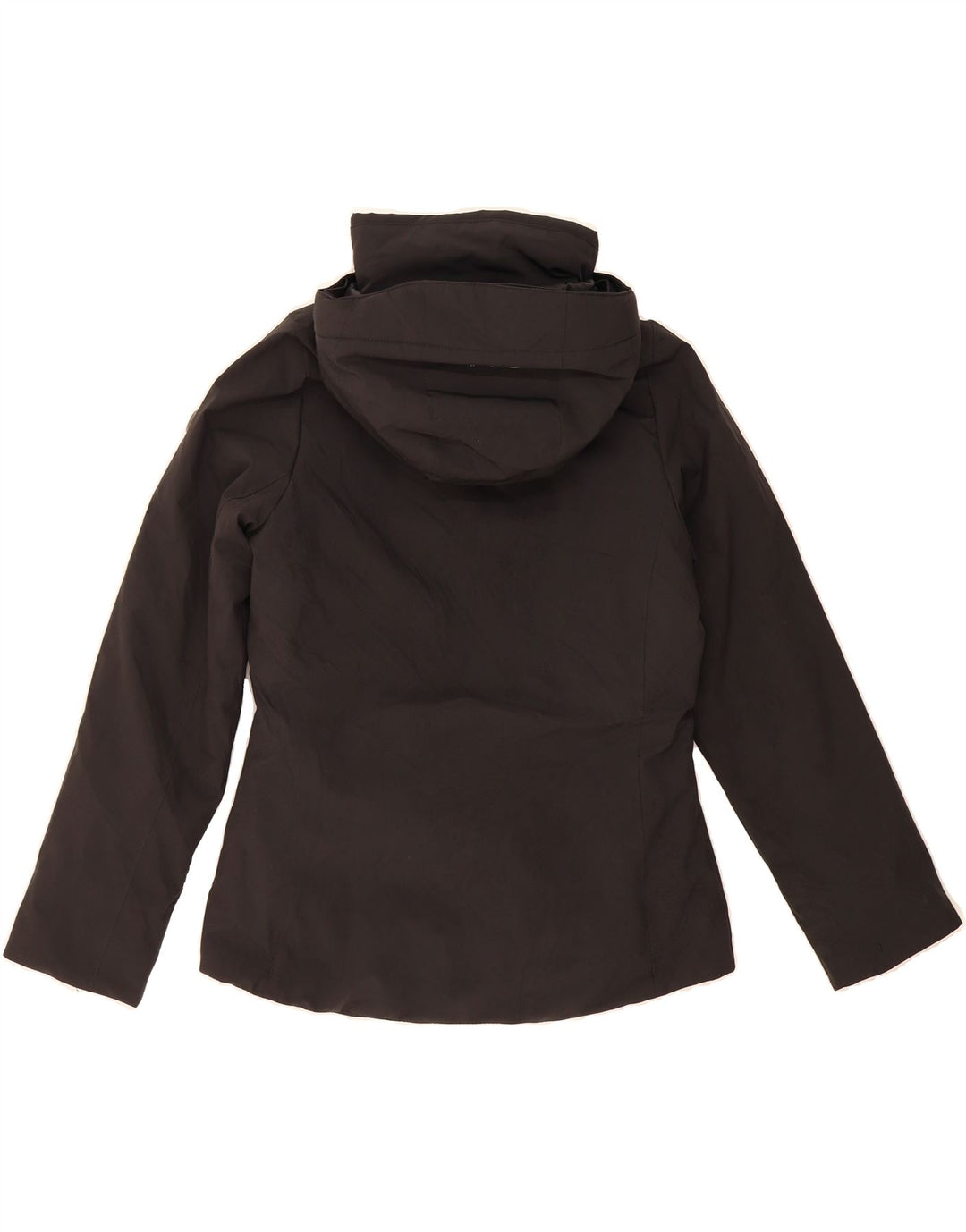 AST Womens Hooded Rain Jacket UK 10 Small Black Animal Print Polyester Vintage AST and Second-Hand AST from Messina Hembry 