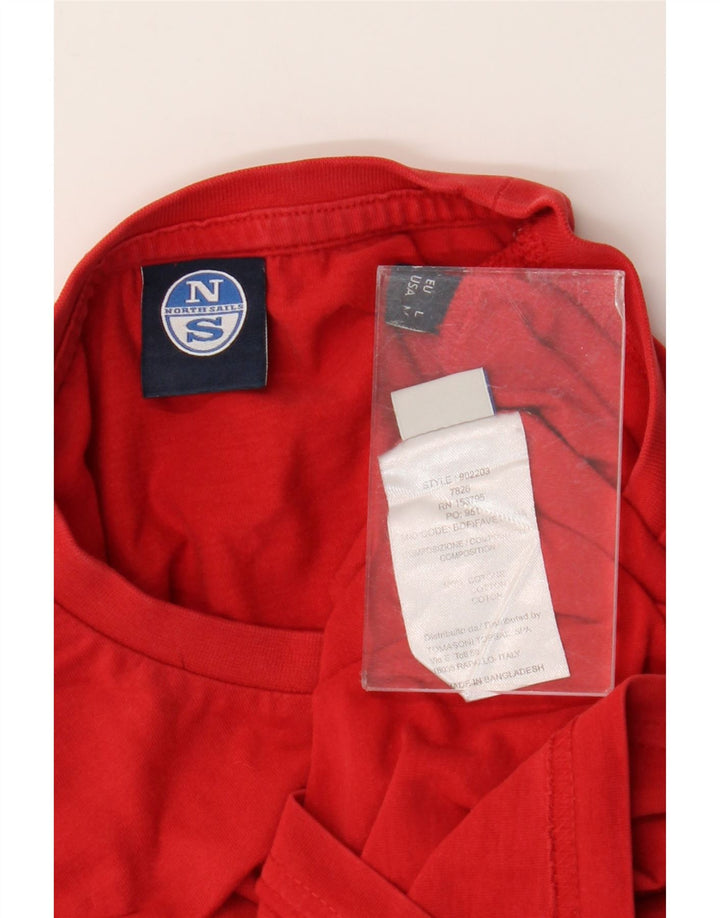 North Sails Mens T-Shirt Top Medium Red Cotton
