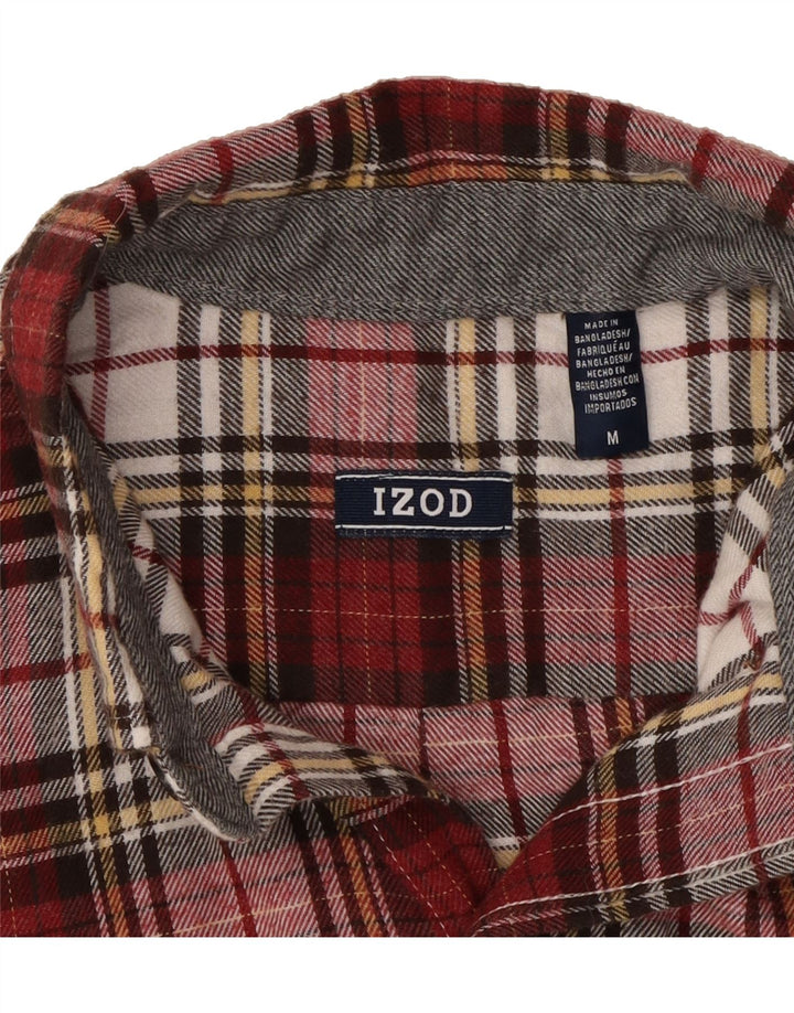 IZOD Mens Flannel Shirt Medium Red Check Cotton Vintage Izod and Second-Hand Izod from Messina Hembry 