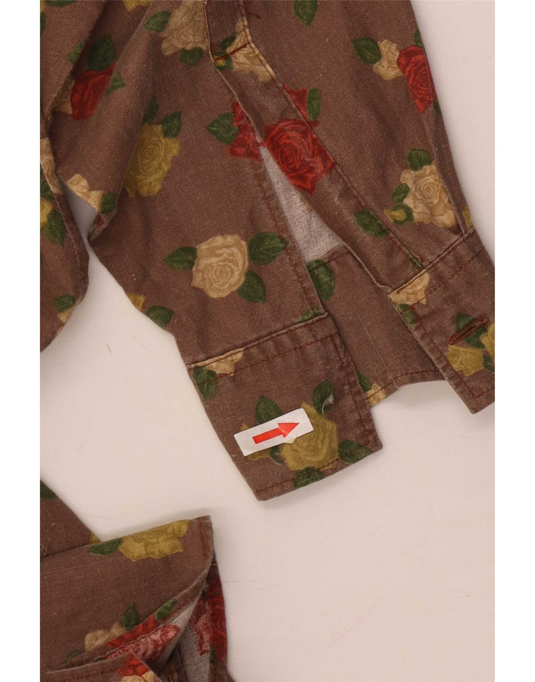 Vintage Mens Shirt Large Brown Floral
