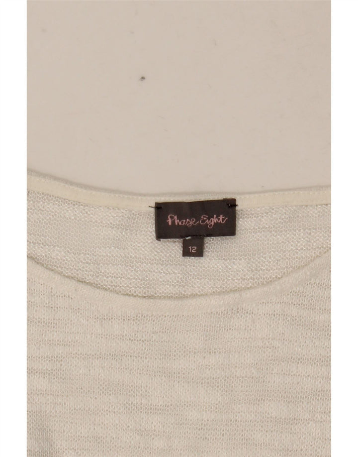 PHASE EIGHT Womens Top Long Sleeve UK 12 Medium White Floral