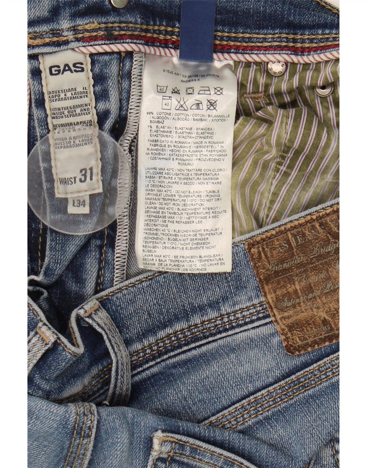 Gas Womens Slim Jeans W31 L34 Blue Cotton
