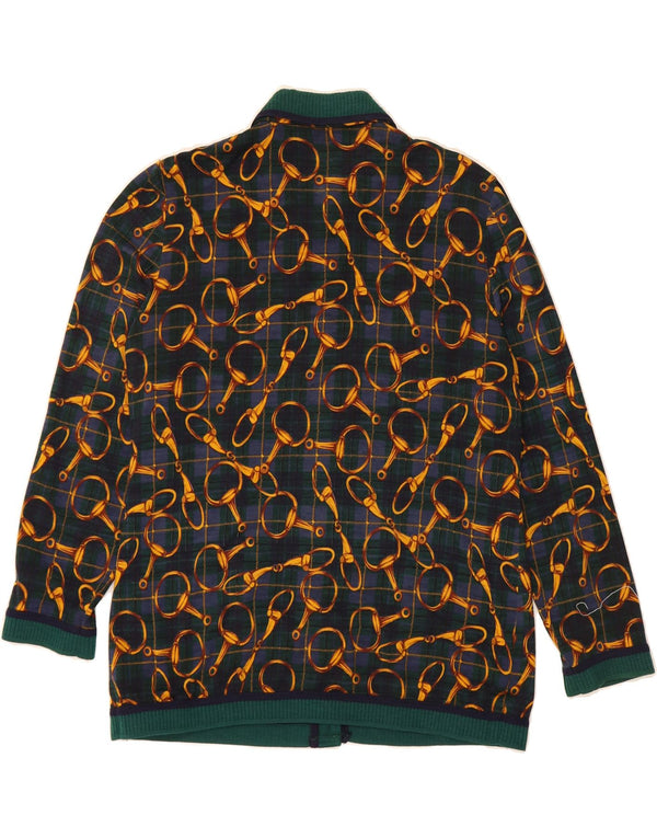 DOMINA Kvinder abstrakt mønster cardigan sweater UK 20 2XL Grøn