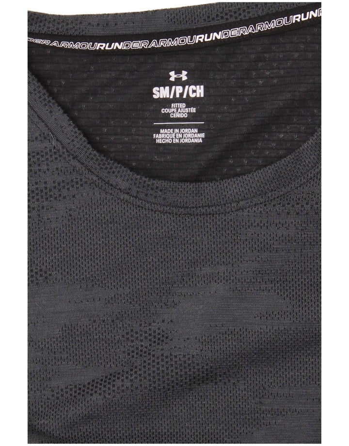 UNDER ARMOUR Dame T-Shirt Top UK 10 Lille Grå