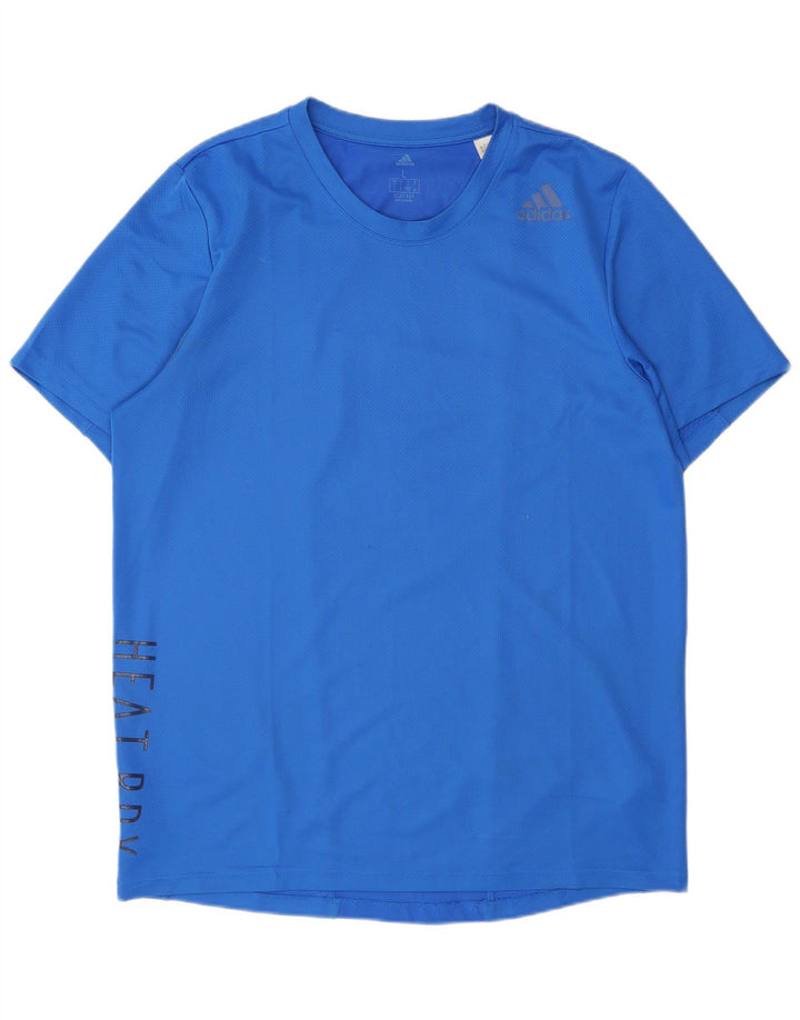 Adidas Mens Graphic T-Shirt Top Large Blue Polyester