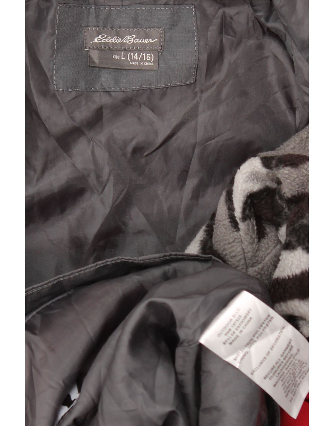 EDDIE BAUER Boys Hooded Rain Jacket 14-15 Years Large Red Colourblock Vintage Eddie Bauer and Second-Hand Eddie Bauer from Messina Hembry 
