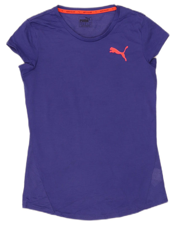 Puma Womens T-Shirt Top UK 10 Small Purple Polyester