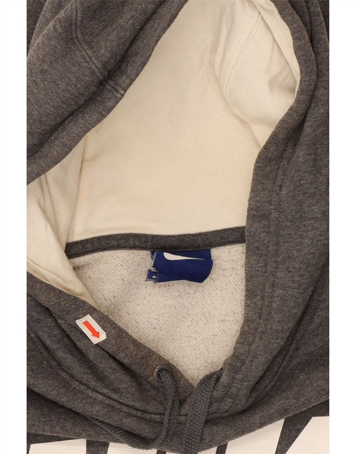 Nike Mens Graphic Hoodie Jumper Medium Grey Cotton