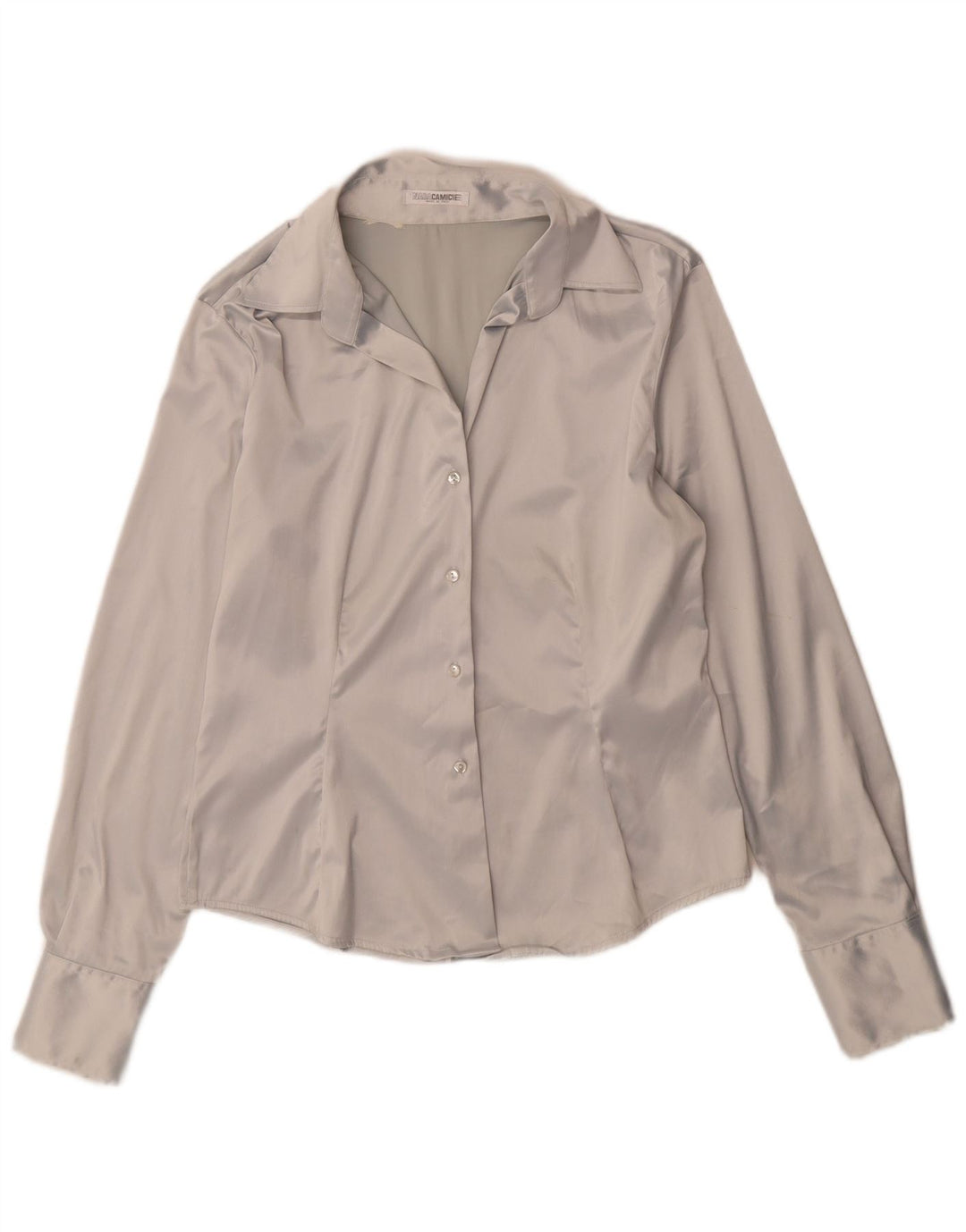 Naracamicie Womens Shirt Blouse UK 12 Medium Silver Polyester