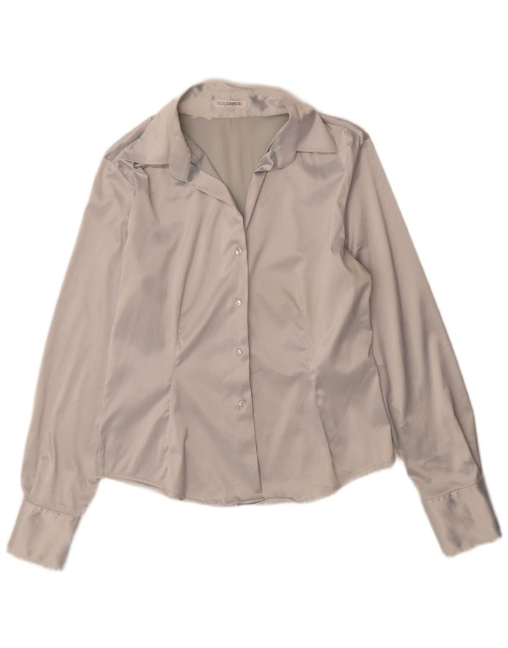 Naracamicie Womens Shirt Blouse UK 12 Medium Silver Polyester