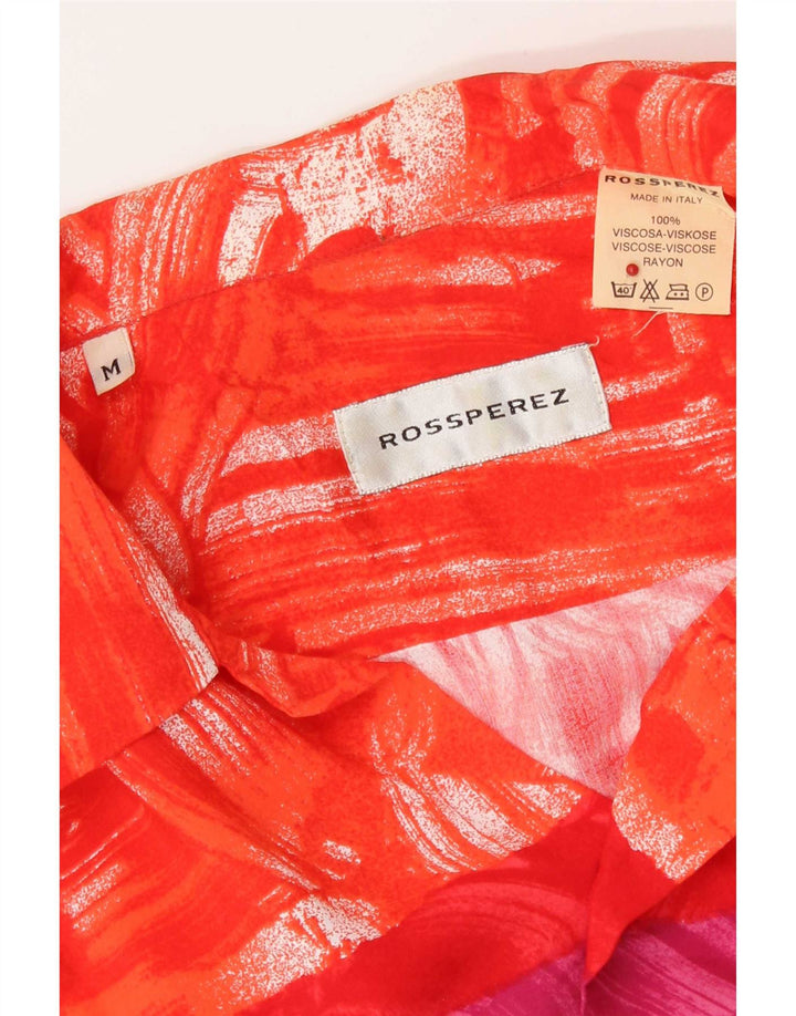 Vintage Herren Kurzarmhemd Medium Mehrfarbige Viskose
