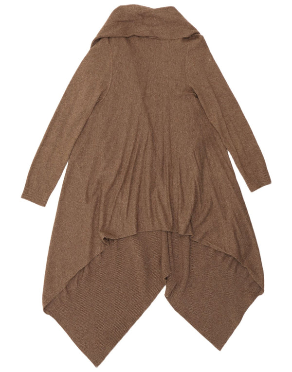 Marks & Spencer Dame Asymmetrisk Cardigan Sweater UK 12/14 Medium Brun