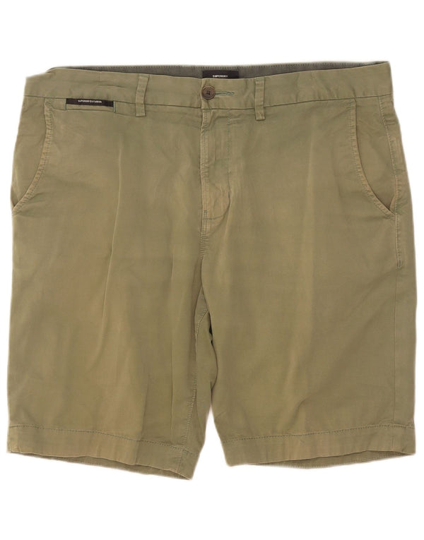 Superdry Mens Chino Shorts W34 Large Green Cotton