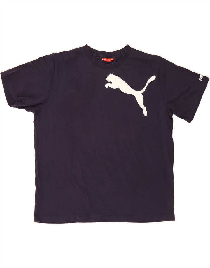PUMA Mens Graphic T-Shirt Top 2XL Navy Blue Vintage Puma and Second-Hand Puma from Messina Hembry 