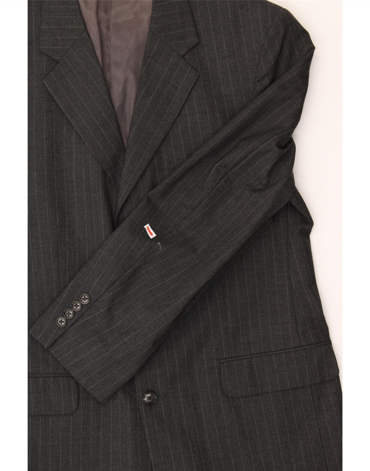 STAFFORD Mens 3 Button Blazer Jacket UK 40 Large Grey Pinstripe Wool Vintage Stafford and Second-Hand Stafford from Messina Hembry 