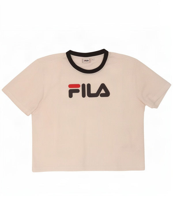 Fila Womens Graphic T-Shirt Top UK 16 Large White Polyester