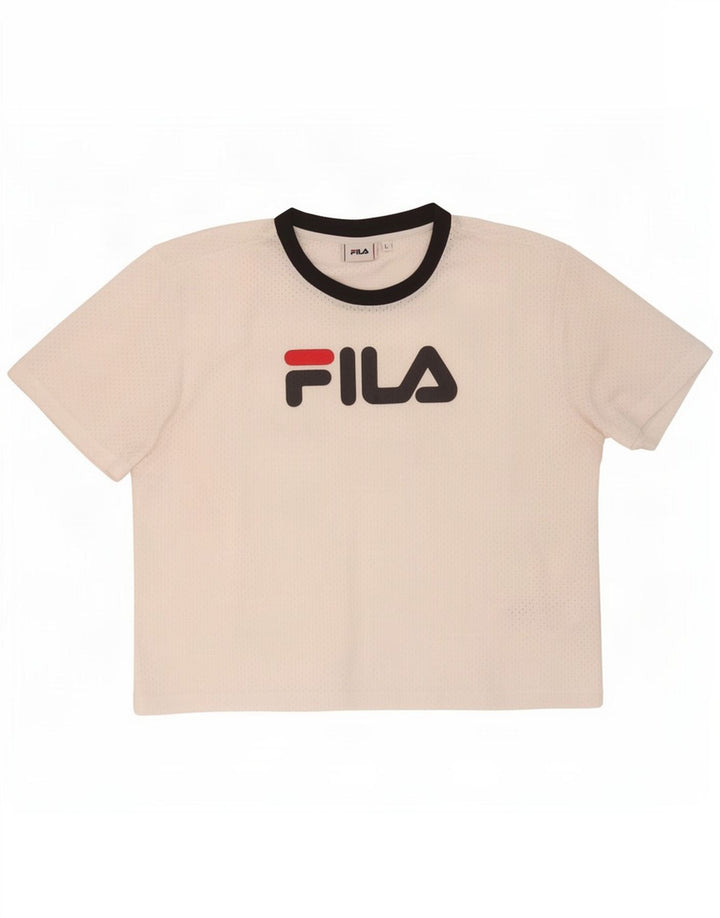 Fila Womens Graphic T-Shirt Top UK 16 Large White Polyester