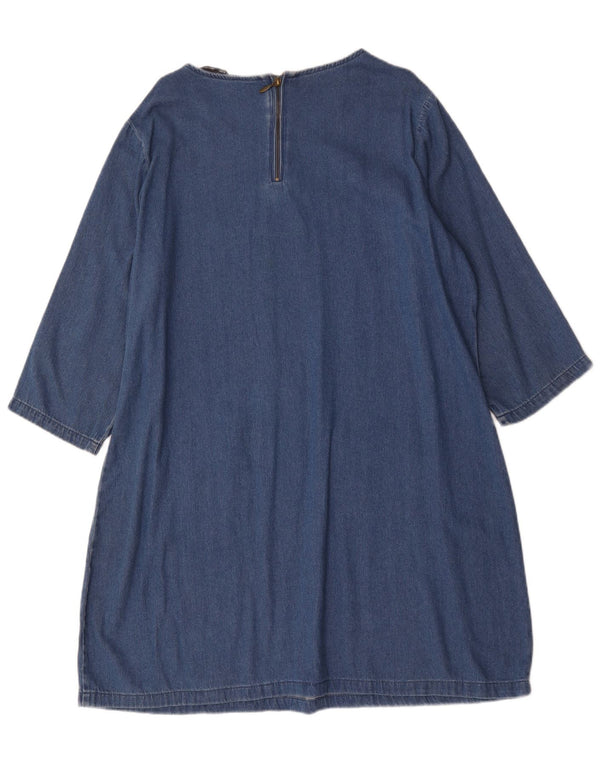 Marks & Spencer Robe en jean surdimensionnée à manches 3/4 pour femme UK 16 Large Bleu