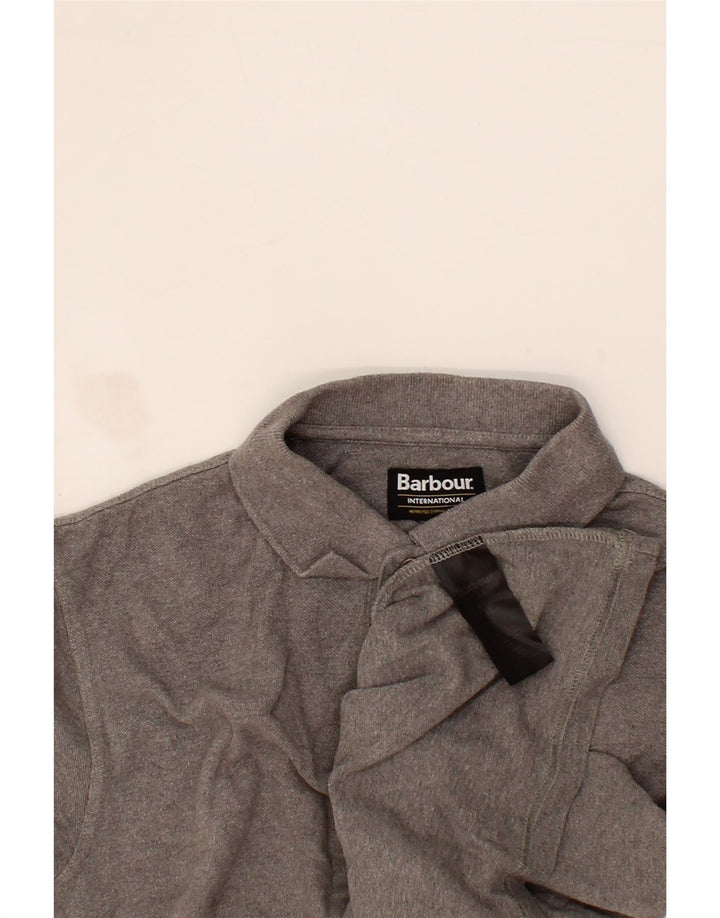 BARBOUR Womens Polo Shirt UK 14 Medium Grey Cotton Vintage Barbour and Second-Hand Barbour from Messina Hembry 