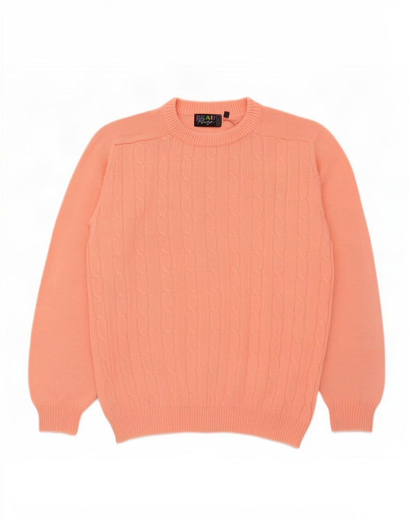 Vintage Damen Übergroßer Rundhalspullover Pullover UK 16 Large Orange
