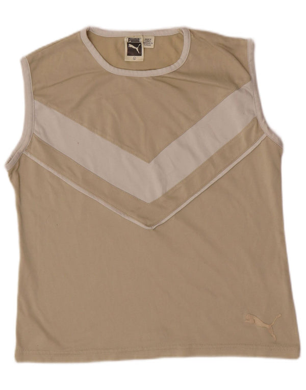 Top cu vestă fără mâneci pentru femei Puma UK 14, mare, bej, color block