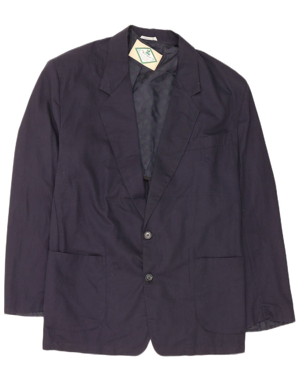 Wampum Mens 2 Button Blazer Jacket XL Navy Blue Cotton
