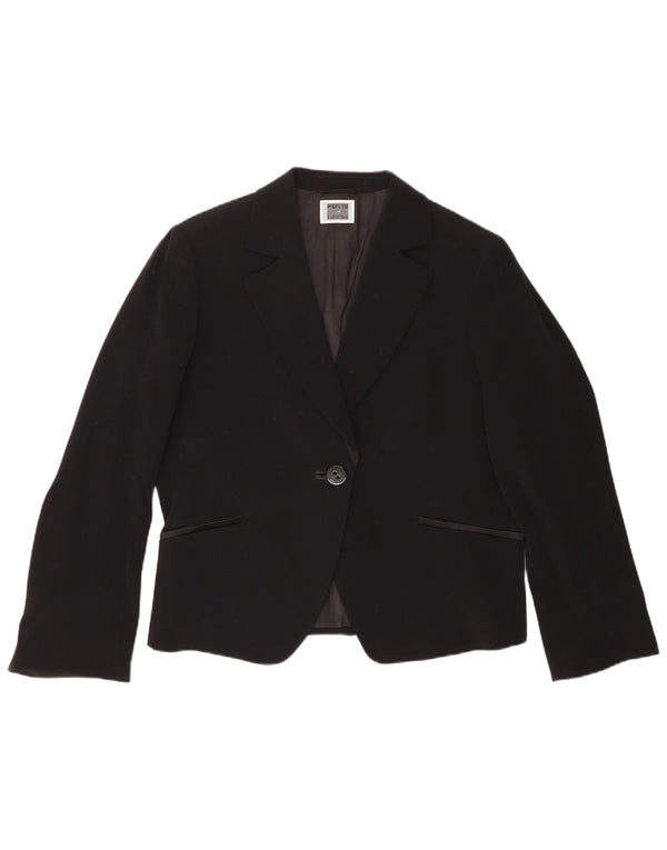 Giacca blazer da donna a 1 bottone Perte by Krizia UK 18 XL triacetato nero