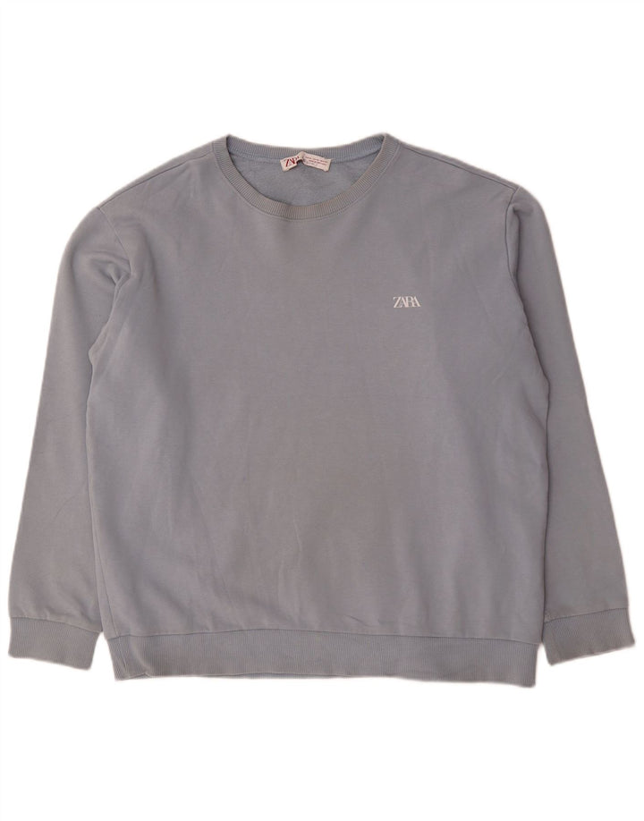 Zara Mens Sweatshirt Jumper XL Blue Cotton