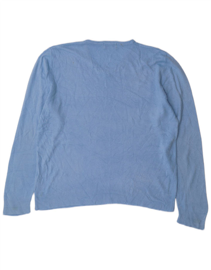 Marks & Spencer Mens Blue Harbour V-Neck Jumper Sweater Large Acrylic