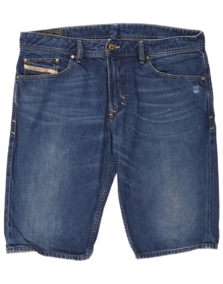 Diesel Womens Distressed Denim Shorts W34 Large Blue Cotton