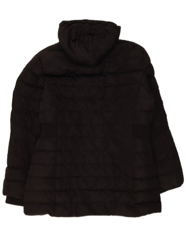 Kangol Abrigo acolchado con capucha para mujer UK 46 Large Poliéster negro