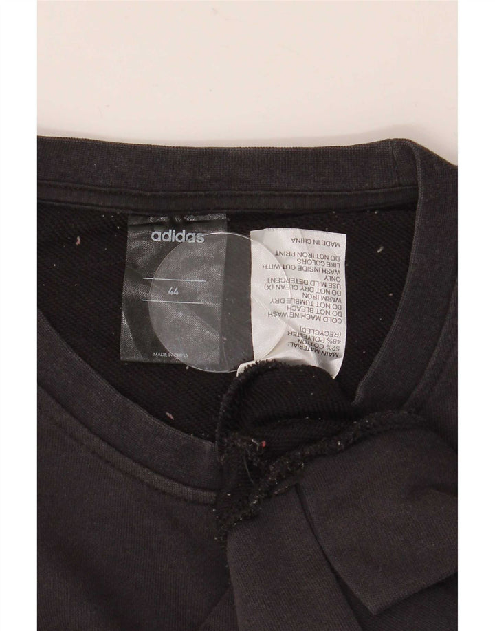 Adidas Womens Climalite Graphic Sweatshirt Jumper IT 44 Medium Black Cotton