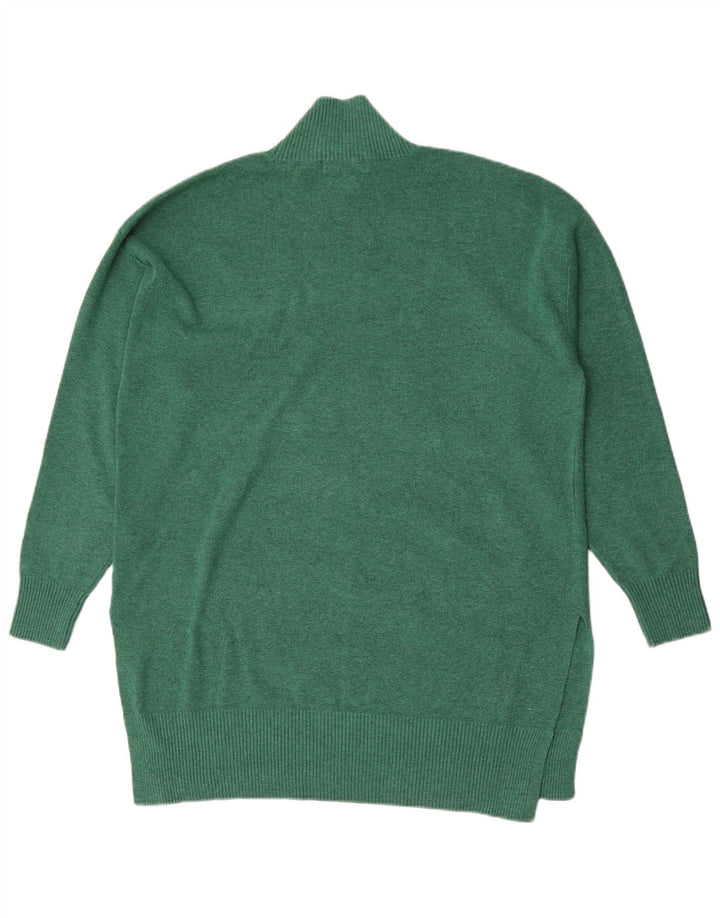 Marks & Spencer Womens Turtle Neck Jumper Sweater UK 14 Medium Green