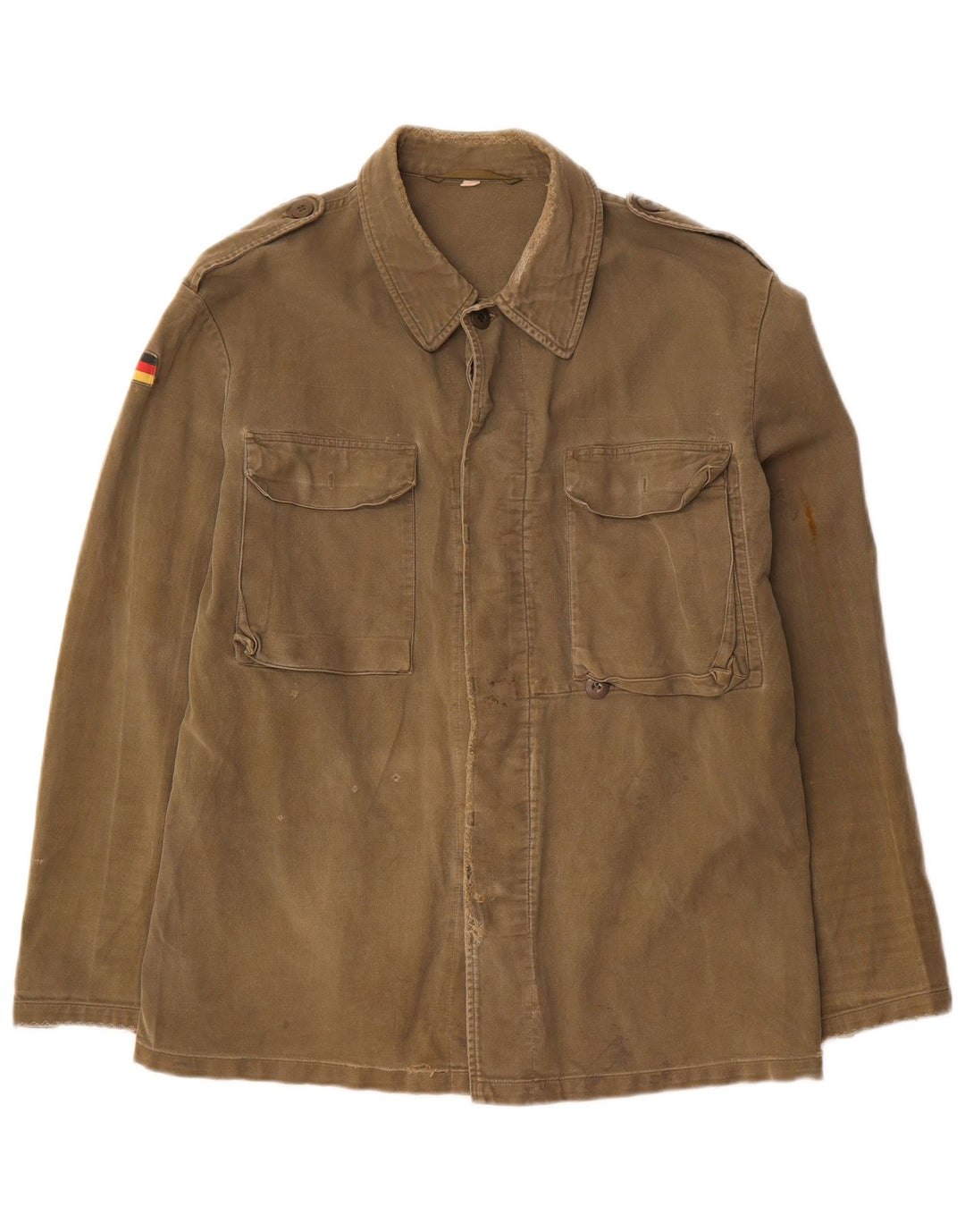VINTAGE Womens Military Jacket US 8 Medium Khaki