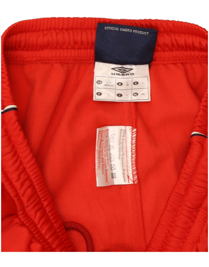 Umbro Womens Tracksuit Trousers UK 14 Large Red Colourblock Polyester