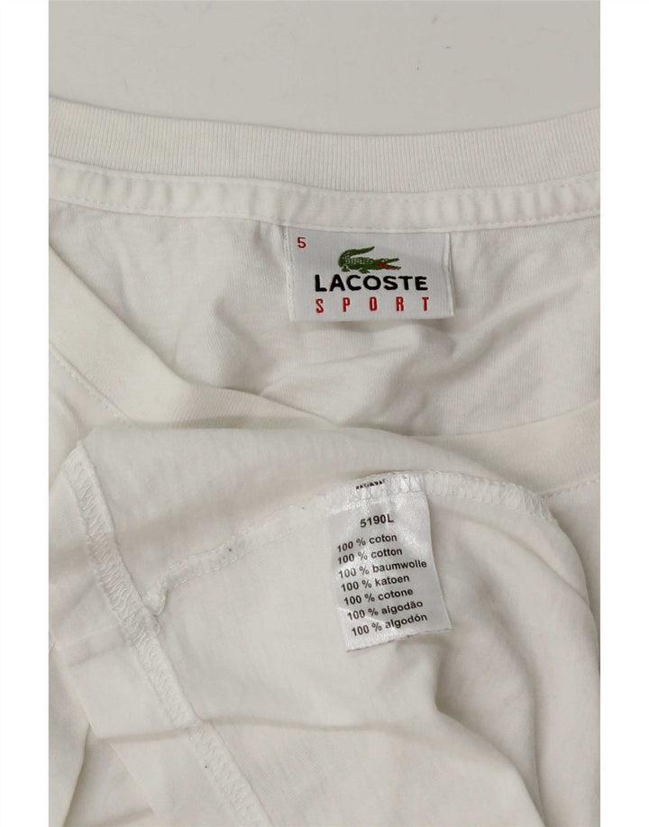 Lacoste Mens T-Shirt Top Size 5 Large White Cotton