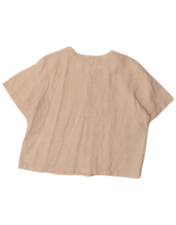 Orvis Blusa extragrande de manga corta para mujer UK 40 XL Lino beige