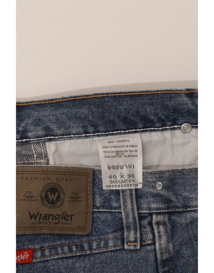 Wrangler Mens Straight Jeans W40 L30 Blue Cotton