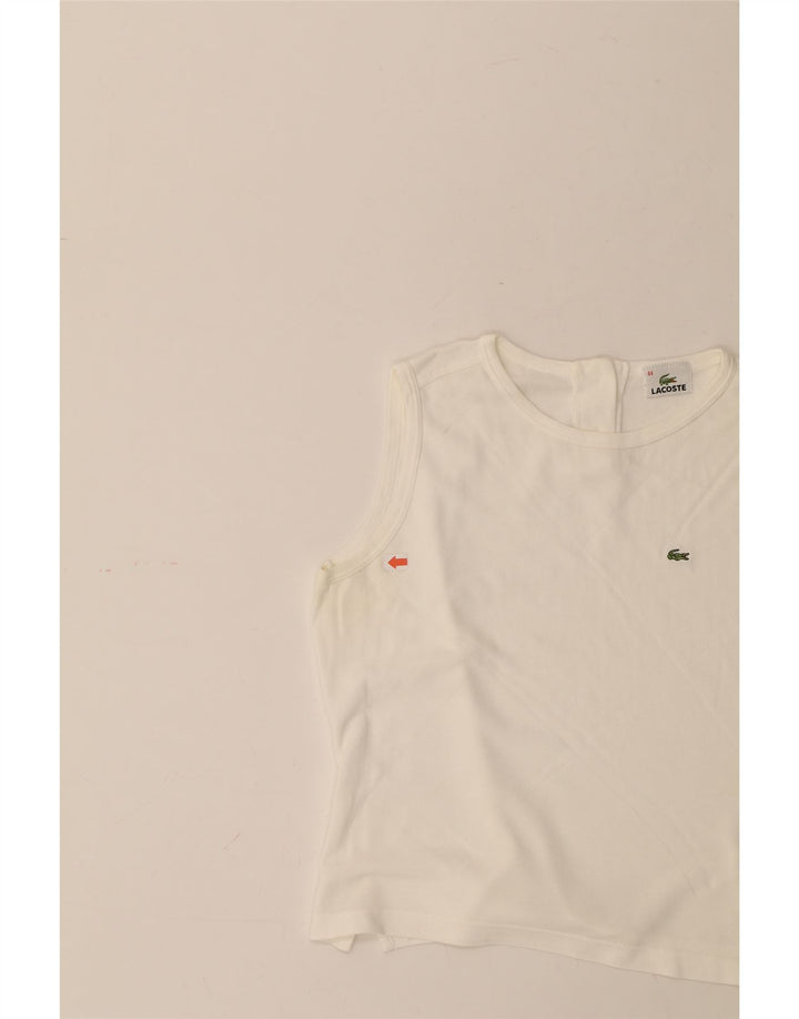 LACOSTE Débardeur Femme Taille 44 Grand Coton Blanc